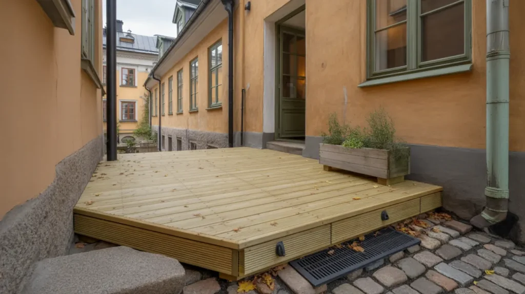 altand ck med dold inf stning och ljudd mpande underlag i gamla stan rikst ckande